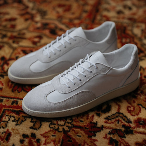 The Sneaker 01 - White Leather & Gray Suede