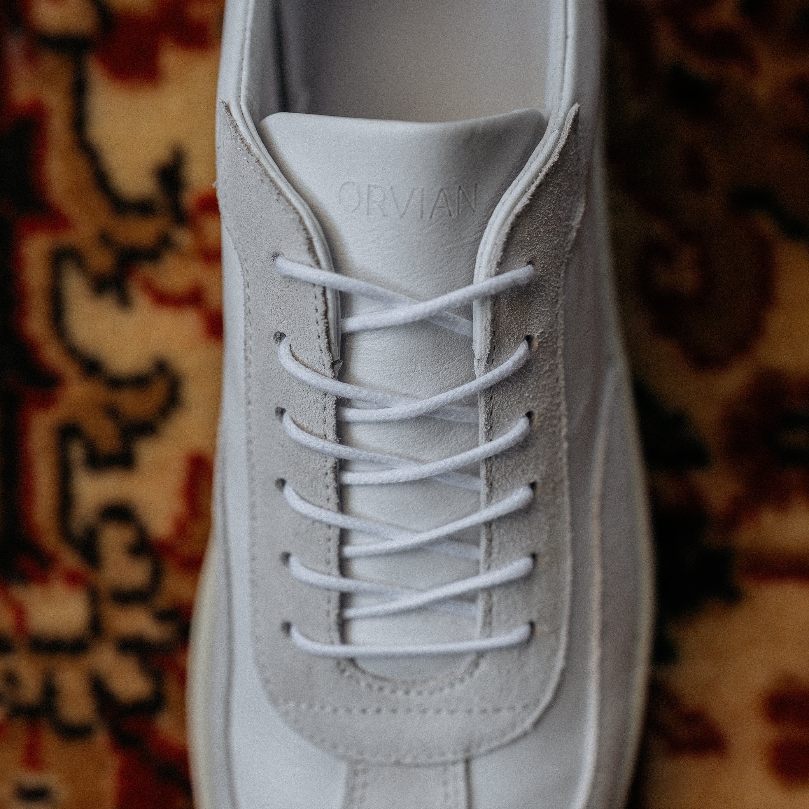The Sneaker 01 - White Leather & Gray Suede