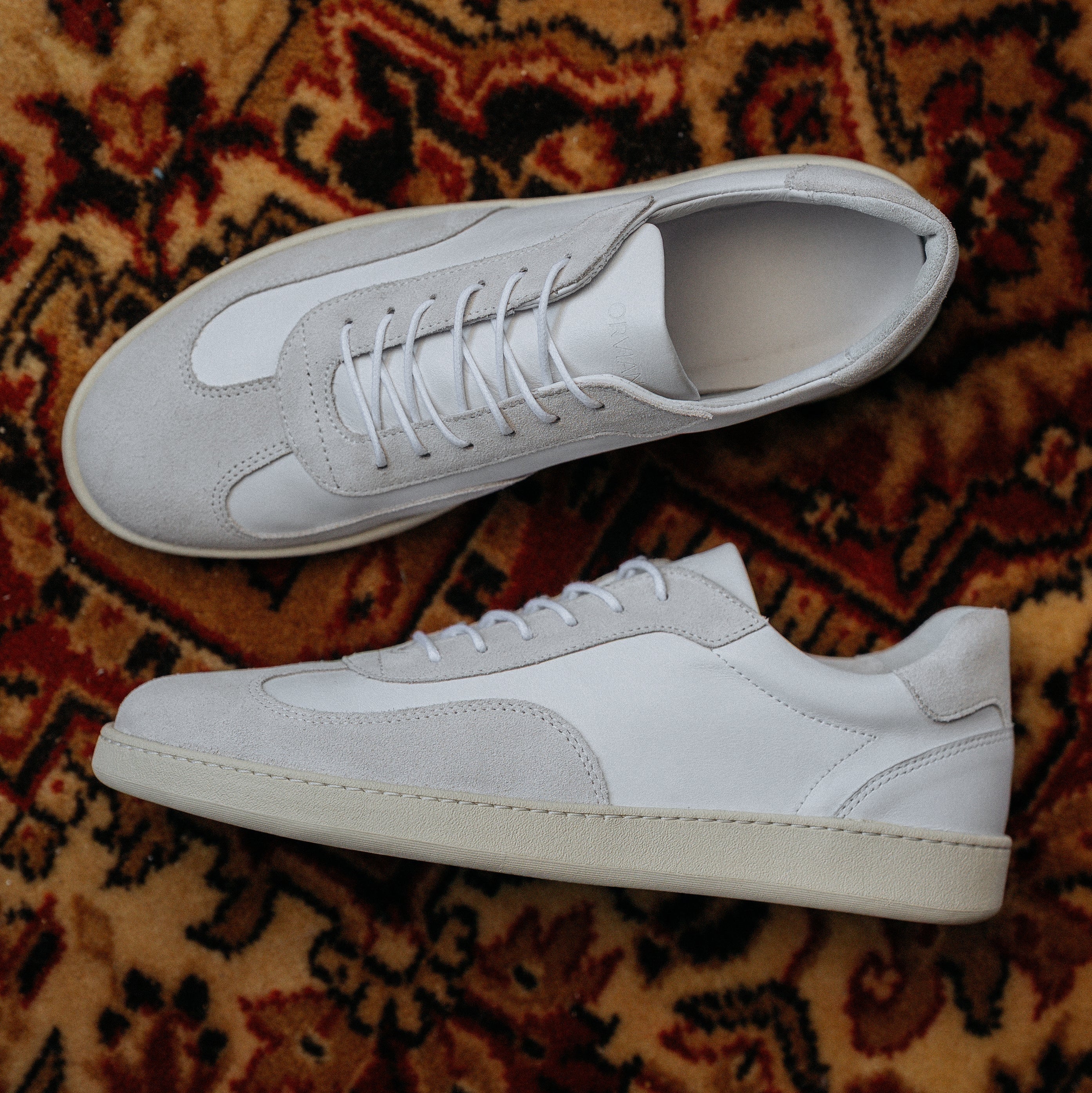 The Sneaker 01 - White Leather & Gray Suede